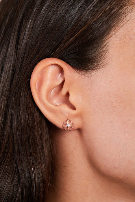 Heliophilia Silver Pendientes de Plata de Ley 925 Rosa ELKMD50561